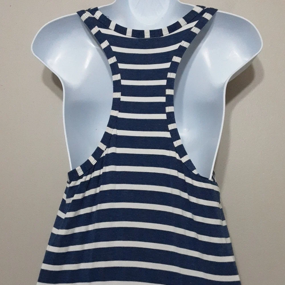 Jcrew women maxi dress stripped bleue casual pull S soft stretchy y2k Vacation